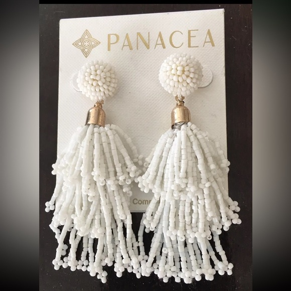 Panacea Cache Jewelry - PANACEA White Rachel Zoe Beaded Tassel Dangle Earrings Set | NEW/NWT!!💟💟